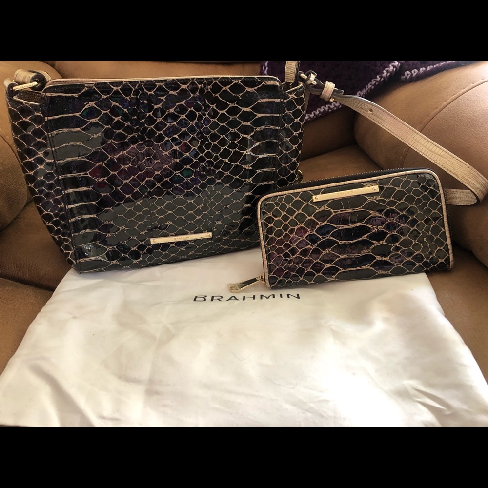Brahmin Crossbody Patent Leather purse and wallet